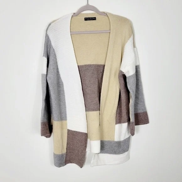 Colorblock Ribbed Open Cardigan Sweater Size Medium NWT - Picture 5 of 11